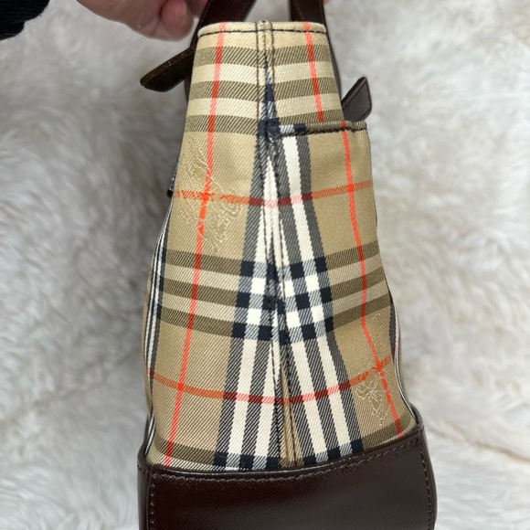 Vintage Burberry Horseferry Check Leather Trimmed Top Handle Bag - Picture 5 of 10